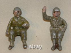 Lot D'ancienne Figurine Et Accessoire Quiralu En Aluminium Soldat Cavalier ++