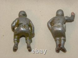 Lot D'ancienne Figurine Et Accessoire Quiralu En Aluminium Soldat Cavalier ++