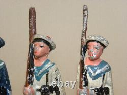 Lot D'ancienne Figurine Et Accessoire Quiralu En Aluminium Soldat Cavalier ++