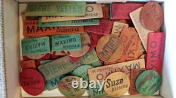 Lot ancien valise mallette jeux cartes casino société bois os Café bar bistrot