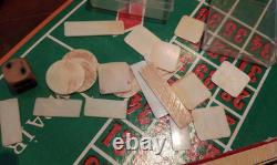 Lot ancien valise mallette jeux cartes casino société bois os Café bar bistrot