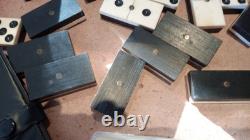 Lot ancien valise mallette jeux cartes casino société bois os Café bar bistrot
