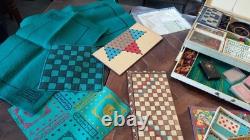 Lot ancien valise mallette jeux cartes casino société bois os Café bar bistrot