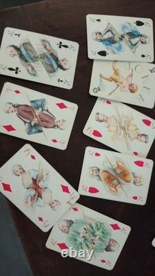 Lot ancien valise mallette jeux cartes casino société bois os Café bar bistrot