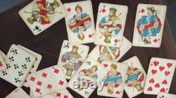 Lot ancien valise mallette jeux cartes casino société bois os Café bar bistrot