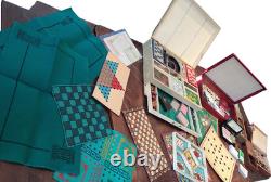 Lot ancien valise mallette jeux cartes casino société bois os Café bar bistrot