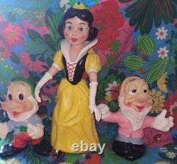 Lot blanche neige ledraplastic dwarfs delacoste pouet Disney figure nains Snow