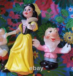 Lot blanche neige ledraplastic dwarfs delacoste pouet Disney figure nains Snow