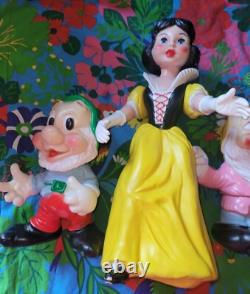 Lot blanche neige ledraplastic dwarfs delacoste pouet Disney figure nains Snow