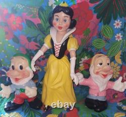 Lot blanche neige ledraplastic dwarfs delacoste pouet Disney figure nains Snow