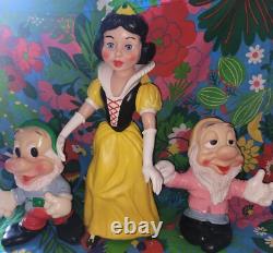 Lot blanche neige ledraplastic dwarfs delacoste pouet Disney figure nains Snow