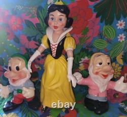 Lot blanche neige ledraplastic dwarfs delacoste pouet Disney figure nains Snow