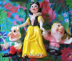 Lot blanche neige ledraplastic dwarfs delacoste pouet Disney figure nains Snow