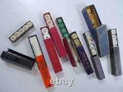 Lot de 10 jeux dés Poker d'as ancien certain en bois un signé LILLET