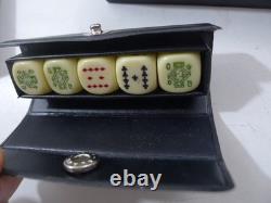 Lot de 10 jeux dés Poker d'as ancien certain en bois un signé LILLET