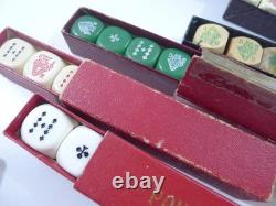 Lot de 10 jeux dés Poker d'as ancien certain en bois un signé LILLET