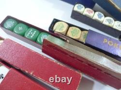 Lot de 10 jeux dés Poker d'as ancien certain en bois un signé LILLET
