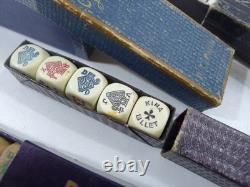 Lot de 10 jeux dés Poker d'as ancien certain en bois un signé LILLET