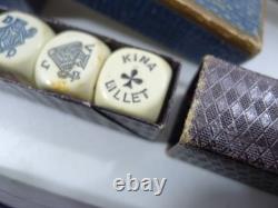 Lot de 10 jeux dés Poker d'as ancien certain en bois un signé LILLET