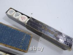 Lot de 10 jeux dés Poker d'as ancien certain en bois un signé LILLET