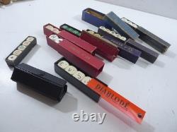 Lot de 10 jeux dés Poker d'as ancien certain en bois un signé LILLET