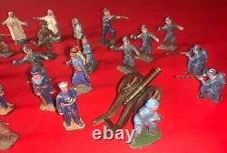 Lot de 25 soldats figurines en plomb guerre WW1 jouets ancien