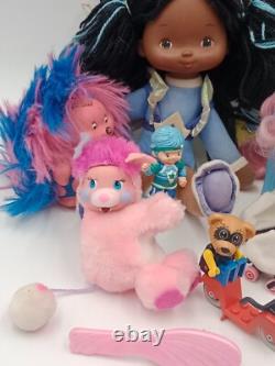 Lot de jouets vintages des années 80 Petit poney Popples Rinbow Brite Fabuland