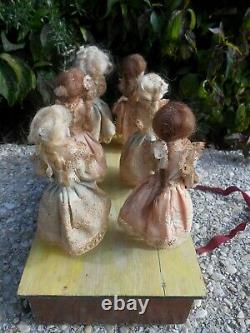 Magnifique jouet à tirer poupées mignonnettes époque fin XIXème RARE