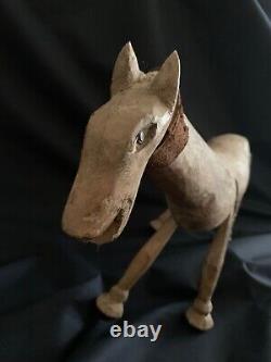 Marionnette, jouet, ancien, cheval, bois, Art populaire, XIXe