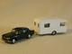 Miniature Norev Voiture 404 Peugeot N°51 + Caravane Digue N°93 Panoramic 14 1/43