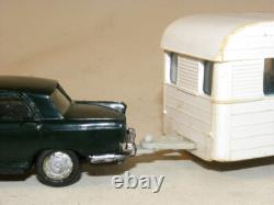 Miniature Norev Voiture 404 Peugeot N°51 + Caravane Digue N°93 Panoramic 14 1/43