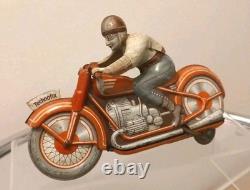 Moto Tole TECHNOFIX Rouge GE 258 jouet Mécanique Ancien Fonctionne