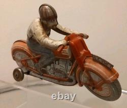 Moto Tole TECHNOFIX Rouge GE 258 jouet Mécanique Ancien Fonctionne