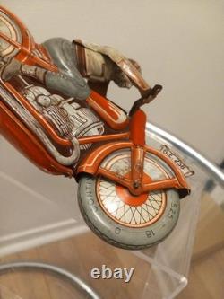 Moto Tole TECHNOFIX Rouge GE 258 jouet Mécanique Ancien Fonctionne