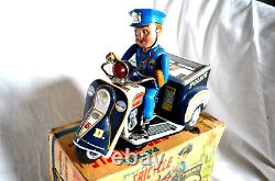 Moto Tricycle Police Tn Mt Nomura Modern Toys Mt Made In Japan 24cm Tin Toy Bte