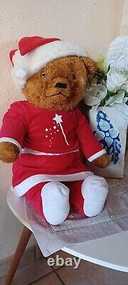 Ours Florentin Ancien Steiff Annee 30/40 Habiller En Pere Noel Mignon Propre
