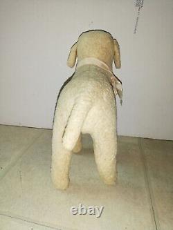 PELUCHE ANCIENNE-JOUET-MOUTON AVEC RUBAN. ANNEE 30-STEIFF 30 cm DE HAUT. BEL ETAT
