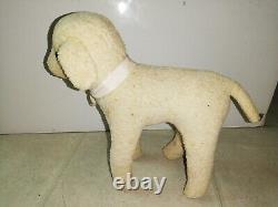 PELUCHE ANCIENNE-JOUET-MOUTON AVEC RUBAN. ANNEE 30-STEIFF 30 cm DE HAUT. BEL ETAT