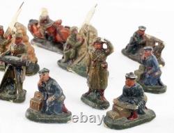 PLATRE 11 FIGURINES soldats / jouet ancien