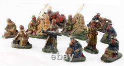 PLATRE 11 FIGURINES soldats / jouet ancien