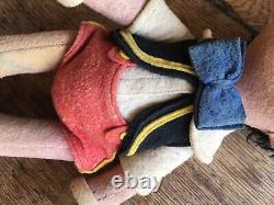 Peluche Pinocchio en tissus ancienne vers 1920/30 Walt Disney, sorti de grenier