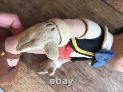 Peluche Pinocchio en tissus ancienne vers 1920/30 Walt Disney, sorti de grenier