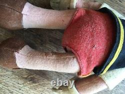 Peluche Pinocchio en tissus ancienne vers 1920/30 Walt Disney, sorti de grenier