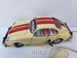 Peu courant Porsche Rallye mécanique Joustra jouet ancien en tôle lithographié