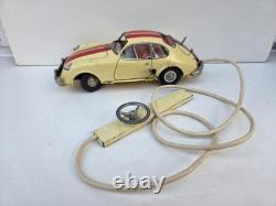 Peu courant Porsche Rallye mécanique Joustra jouet ancien en tôle lithographié