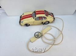 Peu courant Porsche Rallye mécanique Joustra jouet ancien en tôle lithographié