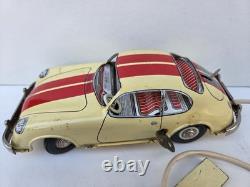 Peu courant Porsche Rallye mécanique Joustra jouet ancien en tôle lithographié