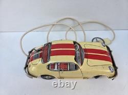 Peu courant Porsche Rallye mécanique Joustra jouet ancien en tôle lithographié