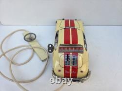 Peu courant Porsche Rallye mécanique Joustra jouet ancien en tôle lithographié