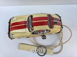 Peu courant Porsche Rallye mécanique Joustra jouet ancien en tôle lithographié